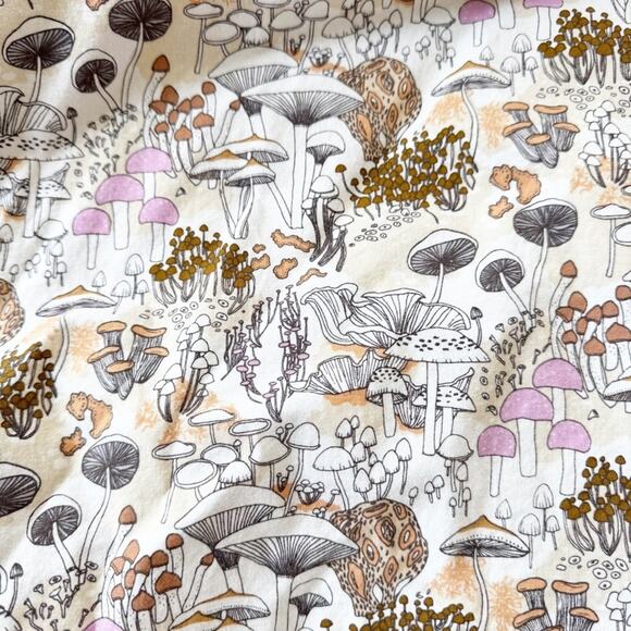 Boho Mushroom print Baby Crib Sheet Handmade - Picture 2 of 5